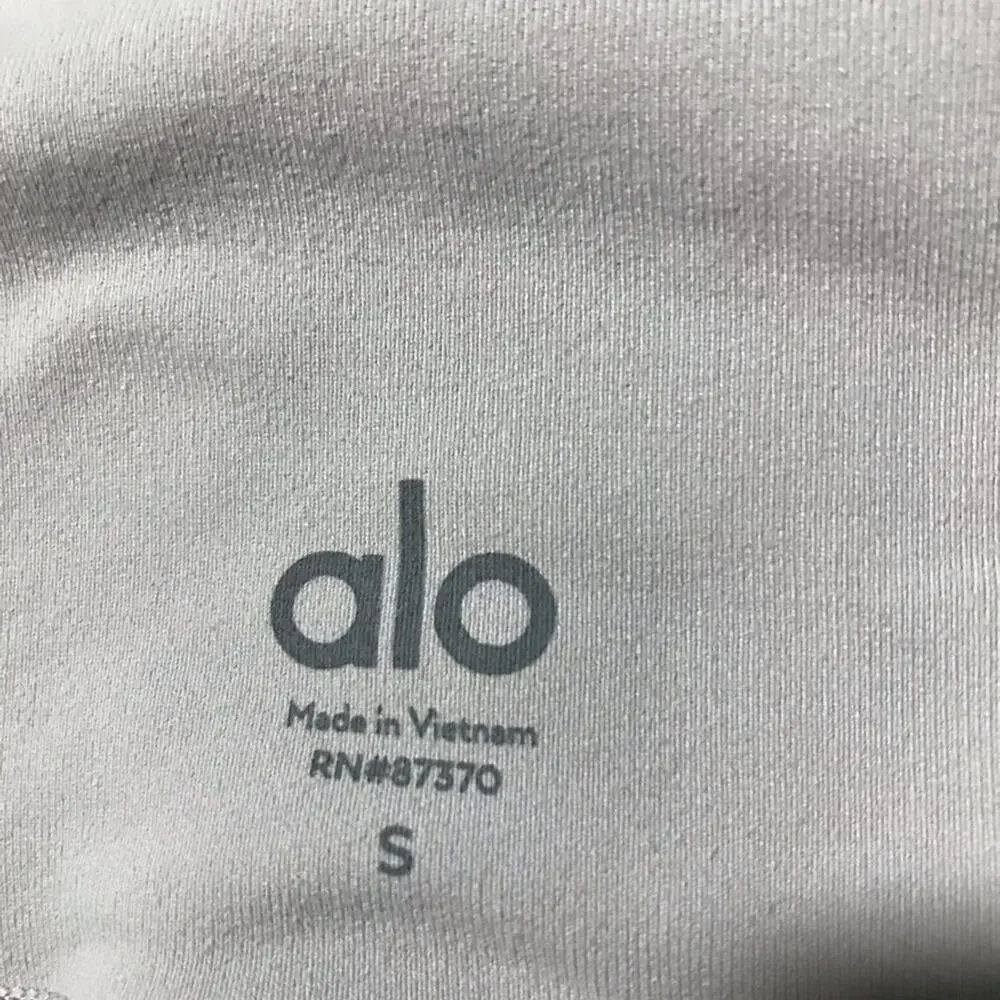 Alo high waisted S silver grey leggings mesh panels activewear athleisure  #3158